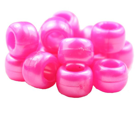 50055 ホット ピンク パール 9x6mm(標準) バレル ポニービーズ (100個)【在庫状況：★☆☆】