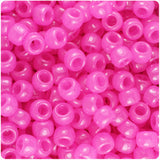 50062 ピンク 蓄光 9x6mm(標準) バレル ポニービーズ (100個)【在庫状況：★☆☆】