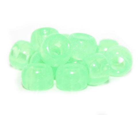 50068 グリーン 蓄光 9x6mm(標準) バレル ポニービーズ (100個)【在庫状況：★☆☆】