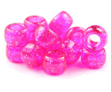 50072 ホット ピンク 閃光(Sparkle) 9x6mm(標準) バレル ポニービーズ (100個)【在庫状況：★★☆】