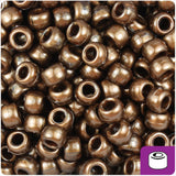 50080 ダーク ゴールド Bronze パール 9x6mm(標準) バレル ポニービーズ (100個)【在庫状況：★★☆】