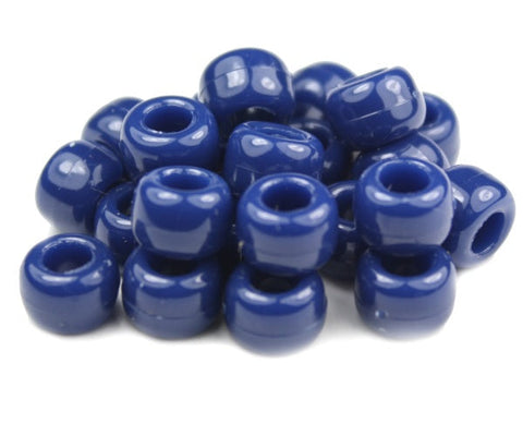 50082 ネイビー ブルー 不透明(Opaque) 9x6mm(標準) バレル ポニービーズ (100個)【在庫状況：★★☆】