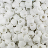 50105 ホワイト マット(Matte) 9x6mm(標準) バレル ポニービーズ (100個)【在庫状況：★☆☆】