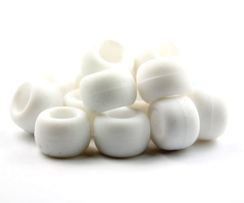 50105 ホワイト マット(Matte) 9x6mm(標準) バレル ポニービーズ (100個)【在庫状況：★☆☆】