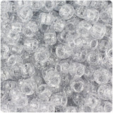 50110 シルバー 閃光(Sparkle) 9x6mm(標準) バレル ポニービーズ (100個)【在庫状況：★★★】