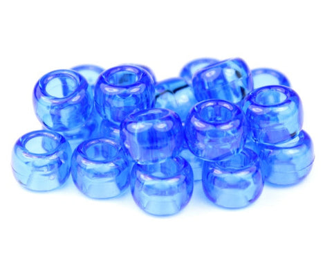 50116 ダーク サファイア 透明 9x6mm(標準) バレル ポニービーズ (100個)【在庫状況：★☆☆】