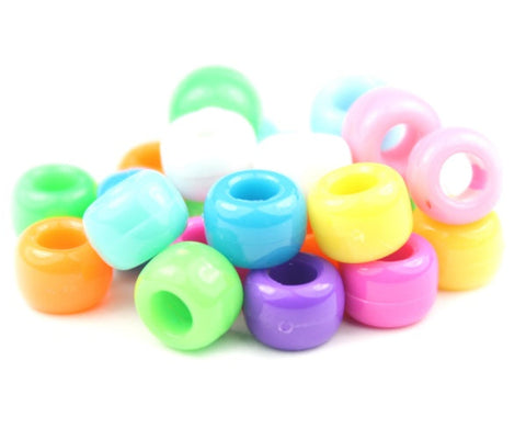 50119 ブライト ミックス 不透明(Opaque) 9x6mm(標準) バレル ポニービーズ (100個)【在庫状況：★★☆】