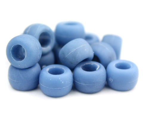 50133 デニム ブルー マット(Matte) 9x6mm(標準) バレル ポニービーズ (100個)【在庫状況：★☆☆】