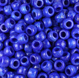 50140 ブライト ブルー マーブル 9x6mm(標準) バレル ポニービーズ (100個)【在庫状況：★★★】