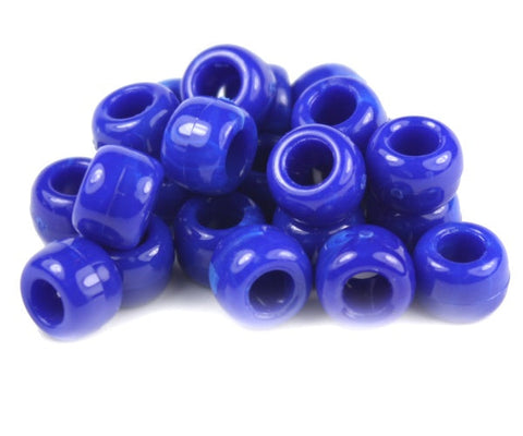 50140 ブライト ブルー マーブル 9x6mm(標準) バレル ポニービーズ (100個)【在庫状況：★★★】