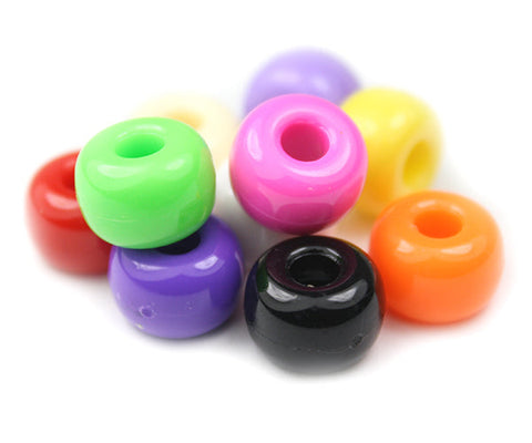 50143 ミックス 不透明(Opaque) 11x8mm ラージ バレル ポニービーズ (50個)【在庫状況：★★☆】