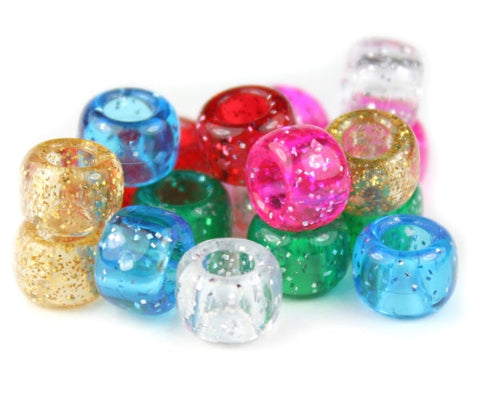 50144 クラシック ミックス 閃光(Sparkle) 9x6mm(標準) バレル ポニービーズ (100個)【在庫状況：★★★】