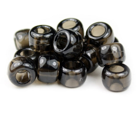 50146 ジェット 透明 9x6mm(標準) バレル ポニービーズ (100個)【在庫あり：★★☆】