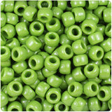 50151 オリーブ グリーン 不透明(Opaque) 9x6mm(標準) バレル ポニービーズ (100個)【在庫状況：★★☆】