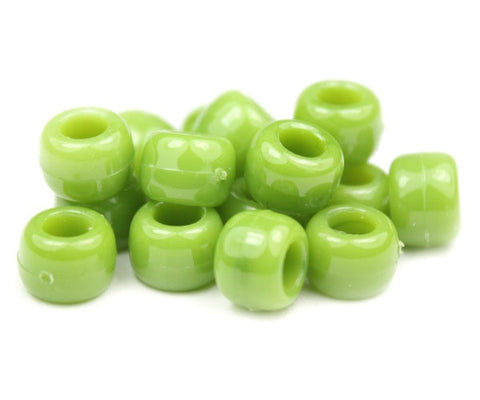 50151 オリーブ グリーン 不透明(Opaque) 9x6mm(標準) バレル ポニービーズ (100個)【在庫状況：★★☆】