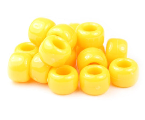 50152 マスタード 不透明(Opaque) 9x6mm(標準) バレル ポニービーズ (100個)【在庫状況：★★★】