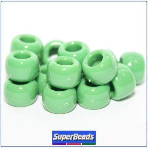 50155 エンドウ豆 グリーン 不透明(Opaque) 9x6mm(標準) バレル ポニービーズ (100個)【在庫あり：★★☆】