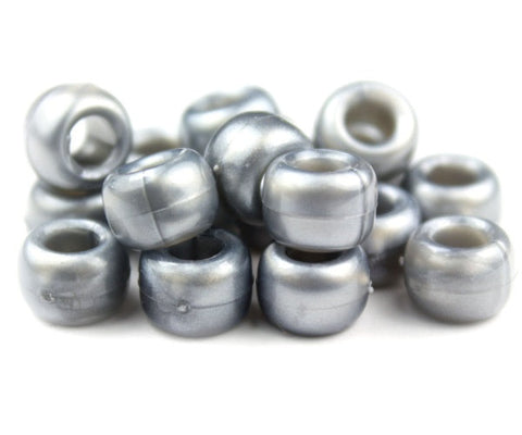 50158 グレイ パール 9x6mm(標準) バレル ポニービーズ (100個)【在庫状況：★☆☆】