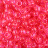 50171 ホット ピンク 透明 9x6mm(標準) バレル ポニービーズ (100個)【在庫状況：★★☆】