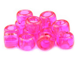 50171 ホット ピンク 透明 9x6mm(標準) バレル ポニービーズ (100個)【在庫状況：★★☆】