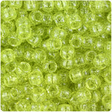 50174 イエロー 閃光(Sparkle) 9x6mm(標準) バレル ポニービーズ (100個)【在庫状況：★★☆】