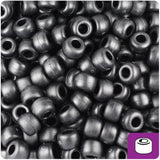 50176 ブラック マット(Matte) 9x6mm(標準) バレル ポニービーズ (100個)【在庫状況：★★☆】