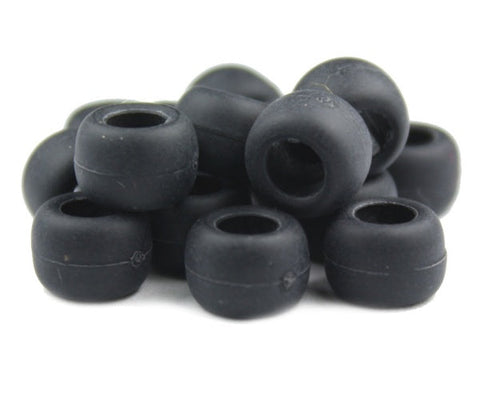 50176 ブラック マット(Matte) 9x6mm(標準) バレル ポニービーズ (100個)【在庫状況：★★☆】