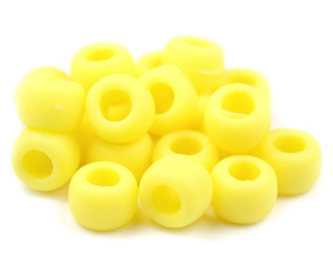 50177 イエロー マット(Matte) 9x6mm(標準) バレル ポニービーズ (100個)【リクエスト入荷】