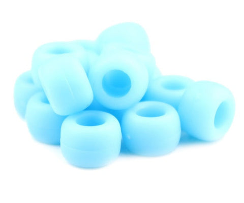 50178 ベイビーブルー マット(Matte) 9x6mm(標準) バレル ポニービーズ (100個)【在庫あり：★★☆】