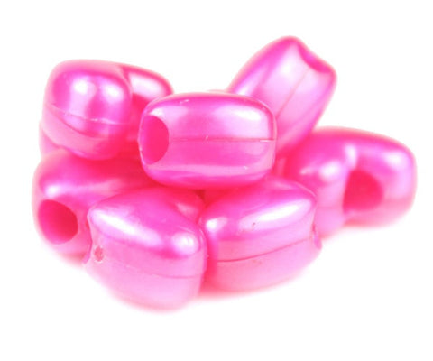 50193 ホット ピンク パール 12x10mm ハート型 ポニービーズ (50個)【リクエスト入荷】