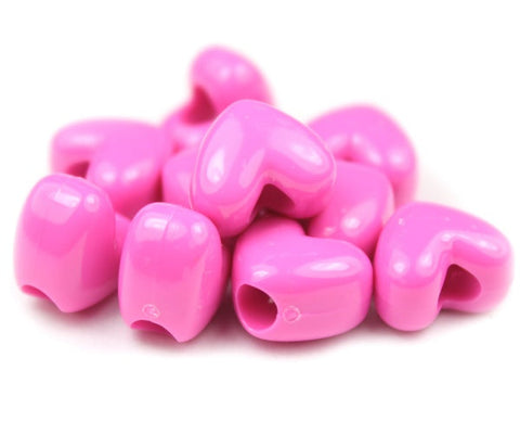 50198 ホット ピンク 不透明(Opaque) 12x10mm ハート型 ポニービーズ (50個)【在庫状況：★★☆】