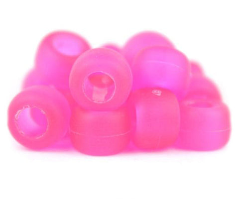 50204 ホット ピンク つや消し 9x6mm(標準) バレル ポニービーズ (100個)【在庫状況：★★☆】