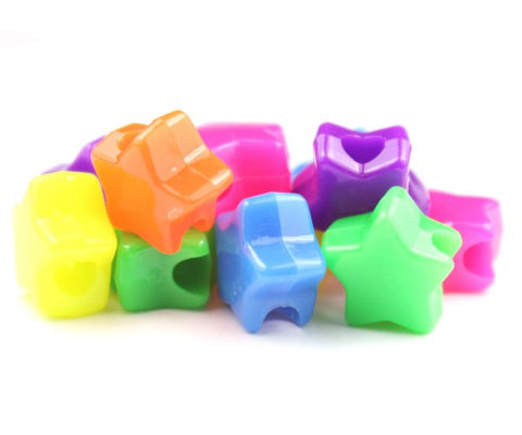 50217 ミックス ネオン ブライト 13mm スター ポニービーズ (50個)【在庫状況：★☆☆】