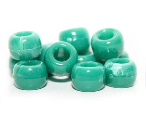 50227 マーブル グリーン 9x6mm(標準) バレル ポニービーズ (100個)【在庫状況：★★☆】