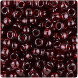 50228 ダーク ルビー レッド 透明 9x6mm(標準) バレル ポニービーズ (100個)【在庫状況：★★☆】