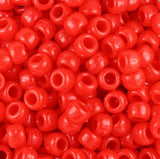 50247 ブライト レッド 不透明(Opaque) 9x6mm(標準) バレル ポニービーズ (100個)【在庫状況：★★☆】