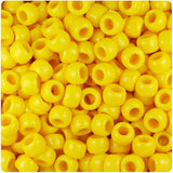 50248 ブライト イエロー 不透明(Opaque) 9x6mm(標準) バレル ポニービーズ (100個)【在庫状況：入荷待ち】