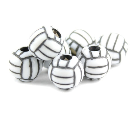 50256 ホワイト 12mm バレーボール Beads (12個)【リクエスト入荷】