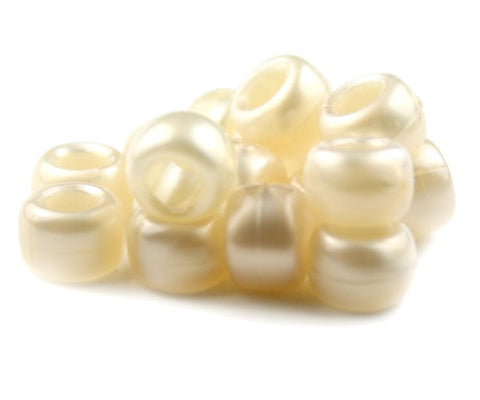 50270 ナチュラル パール 9x6mm(標準) バレル ポニービーズ (100個)【在庫状況：★★☆】