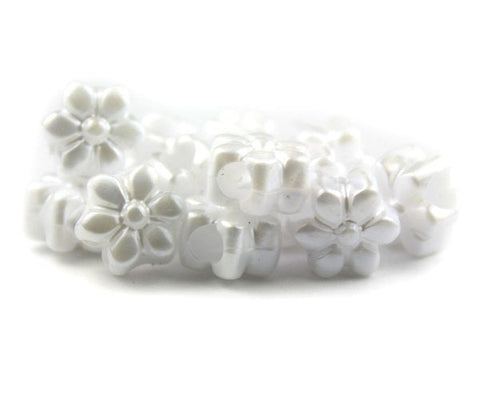 50271 ホワイト パール 13mm フラワー ポニービーズ (50個)【在庫あり：★☆☆】