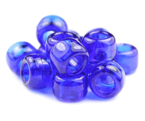 50294 ミッドナイトブルー 透明 9x6mm(標準) バレル ポニービーズ (100個)【在庫状況：★★☆】