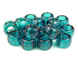 50334 カタンス ティール 透明 9x6mm(標準) バレル ポニービーズ (100個)【在庫状況：★★☆】