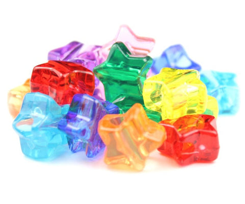 50360 ミックス 透明 13mm スター ポニービーズ (50個)【在庫状況：★★★】