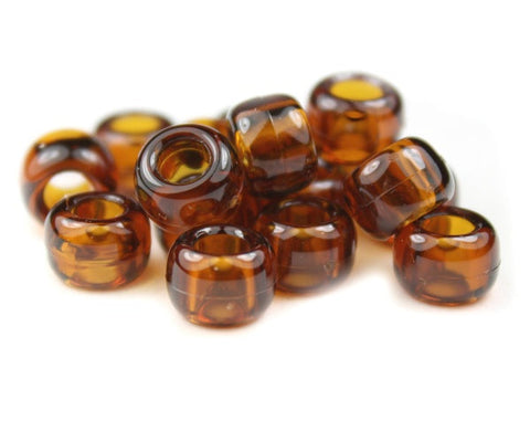 50387 ルートビア 透明 9x6mm(標準) バレル ポニービーズ (100個)【リクエスト入荷】