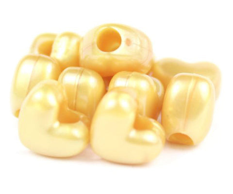 50401 ゴールド パール 12x10mm ハート型 ポニービーズ (50個)【在庫状況：★★☆】