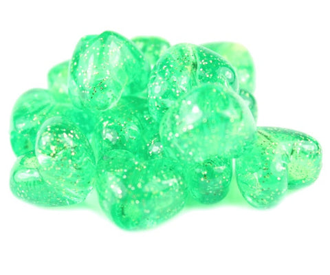 50486 ミント 閃光(Sparkle) 12x10mm ハート型 ポニービーズ (50個)【リクエスト入荷】