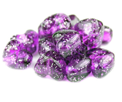 50487 ダーク アメジスト 閃光(Sparkle) 12x10mm ハート型 ポニービーズ (50個)【在庫あり：★★☆】