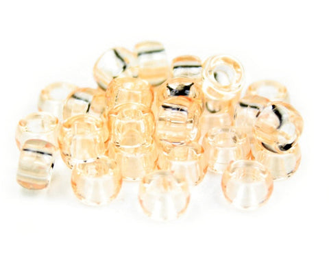 50541 シャンパン 透明 6.5x4mm ミニ バレル ポニービーズ (125個)【リクエスト入荷】