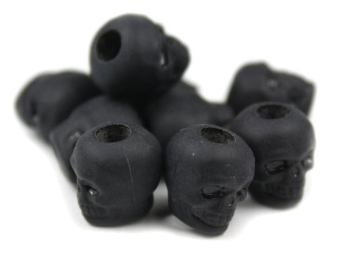 50544 ブラック マット(Matte) 13mm スカル ポニービーズ (25個)【在庫あり：★★★】