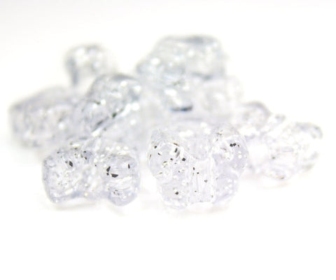 50549 シルバー 閃光(Sparkle) 13x10mm バタフライ ポニービーズ (50個)【在庫あり：★★☆】